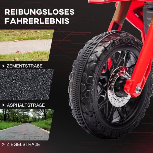Rootz Electric Motorcykel til børn - Kid's Ride -On Motorcykel - Legetøjscykel - Sikker træningshjul - 105L X 57W X 62H CM