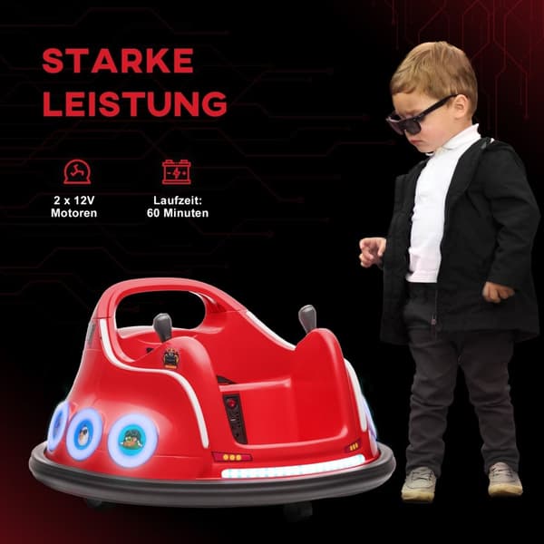 Rootz Kids Bumper Car - Electric Ride -On - Børns bil - 360 ° Rotation Fun - 73 cm x 73 cm x 44 cm