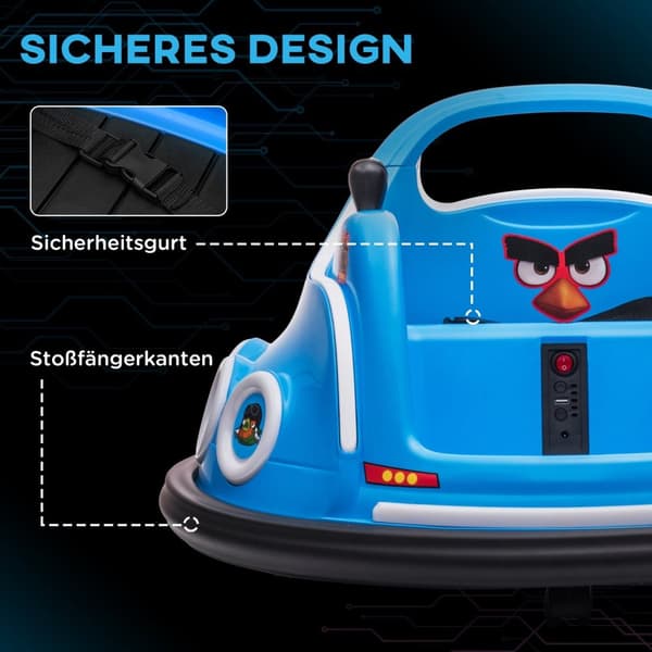 Rootz Kids Bumper Car - Electric Vehicle - Ride -on Toy - 360 ° Rotation Fun - 73 cm x 73 cm x 44 cm - USB & LED -lys