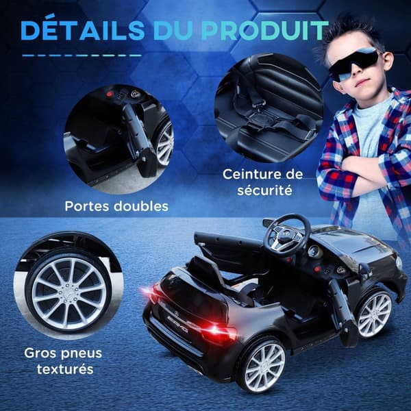 Rootz Mercedes Electric Auto - Lasten ajo -ajoneuvo - Lasten leluauto - sisätiloissa/ulkona hauska - 100 cm x 58 cm x 46 cm