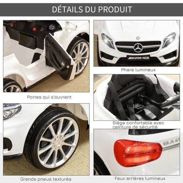 Rootz Mercedes Benz GLA Electric Auto - Kids Ride -on - Lasten moottoroitu ajoneuvo - Kaukosäädin - 100 cm x 58 cm x 46cm