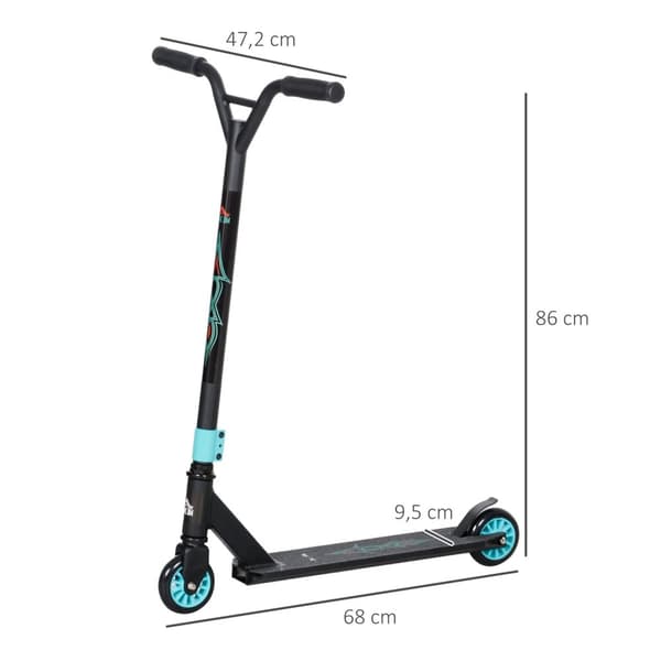 Rootz Pro Stunt Scooter - Kick Scooter - Freestyle Tricks - Safe Non -Slip Deck - 68L X 47.2W X 86H CM