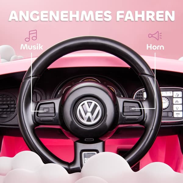 Rootz VW Beetle Kids Electric Car - Ride -On Vehicle - Børnebil - Fjernbetjening - 97 cm x 56,5 cm x 46 cm