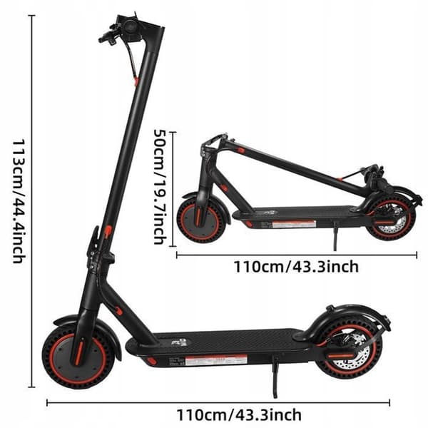 Elscooter - MÄRKE - 8,5 tum - Telefonhållare och stöldskyddsanordning