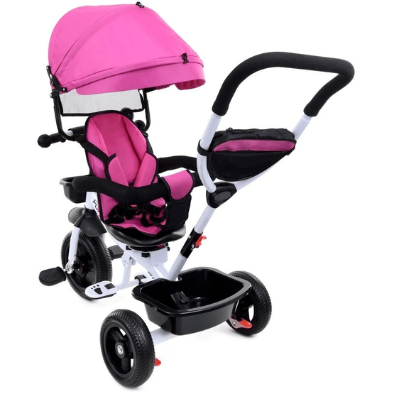 Trehjulet cykel - Cykel - Med Styr Og Solskærm - Pink