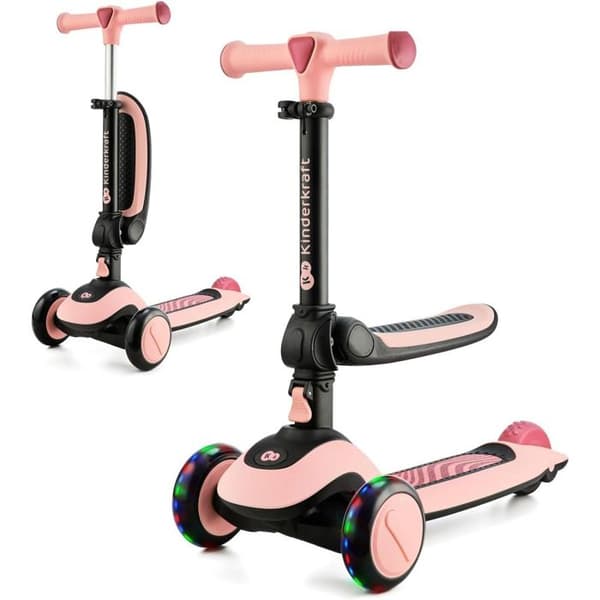 2 i 1 balanscykel - HALLEY cykel och skoter - KINDERKRAFT - Rosa - 3 hjul - På styret
