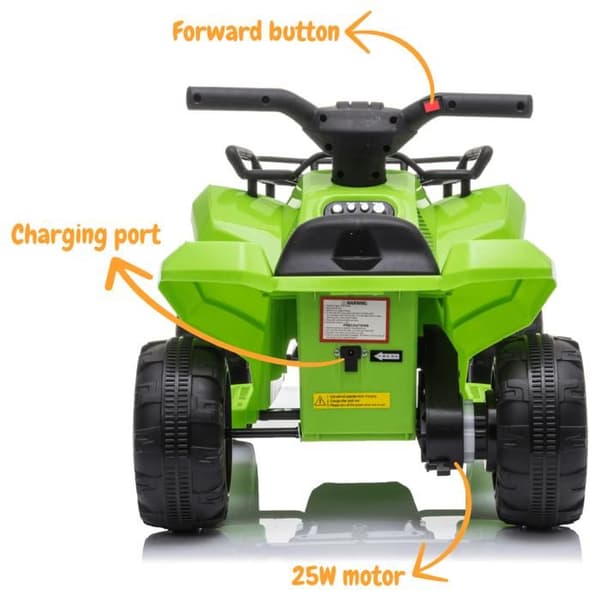 Eltrisk fyrhjuling för barn - ATV 5000 - 1 till 3 år - Batteri 7.4V - Grön - 3 km/h