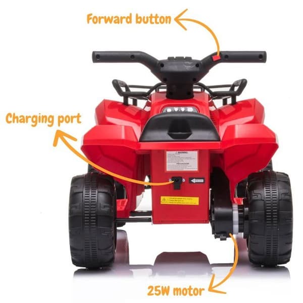 Barn Elektrisk Fyrhjuling - ATV 5000 - 7.4V - Röd - 1 plats - 3 km/h