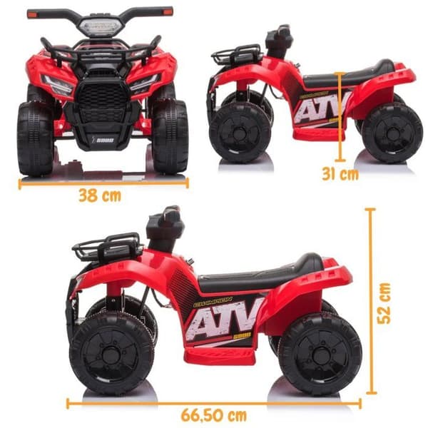 Barn Elektrisk Fyrhjuling - ATV 5000 - 7.4V - Röd - 1 plats - 3 km/h