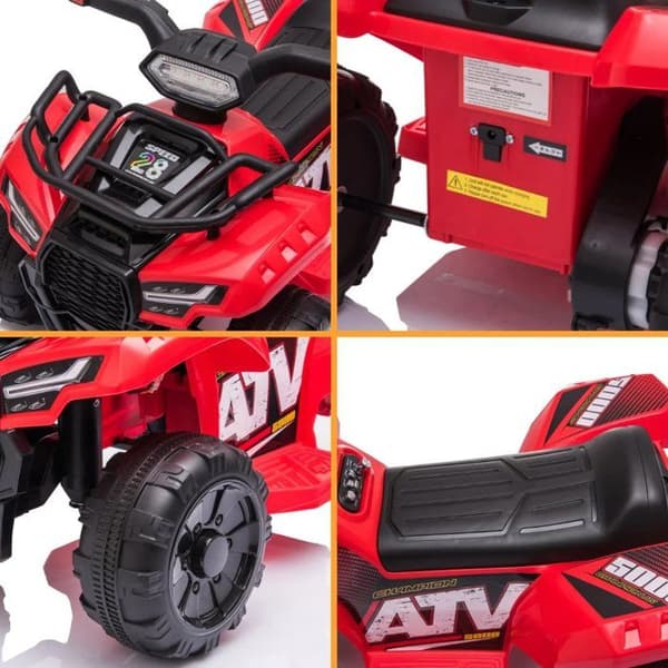 Barn Elektrisk Fyrhjuling - ATV 5000 - 7.4V - Röd - 1 plats - 3 km/h
