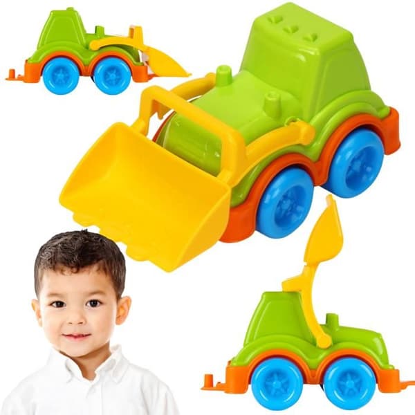Mini traktor - 5200 - Gul - Funktionell skopa - Klara färger - För barn från 3 år