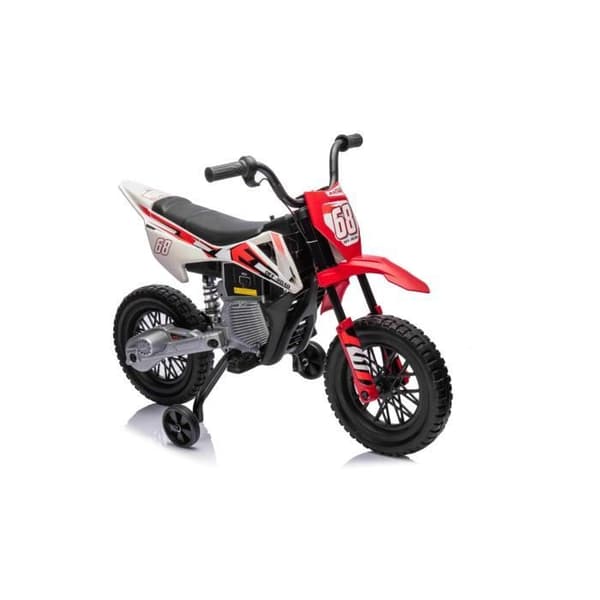 Elmotorcross för barn - BENEO - Röd - 12V batteri - Läderstol - Mjuka EVA-hjul