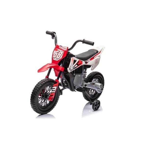 Elmotorcross för barn - BENEO - Röd - 12V batteri - Läderstol - Mjuka EVA-hjul