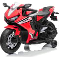 Miniatyrbild 1 av 4: Elmotorcykel HONDA CBR 1000RR, licensierad, 12V batteri, sits i konstläder, plasthjul, 30W motor, LED-lampor