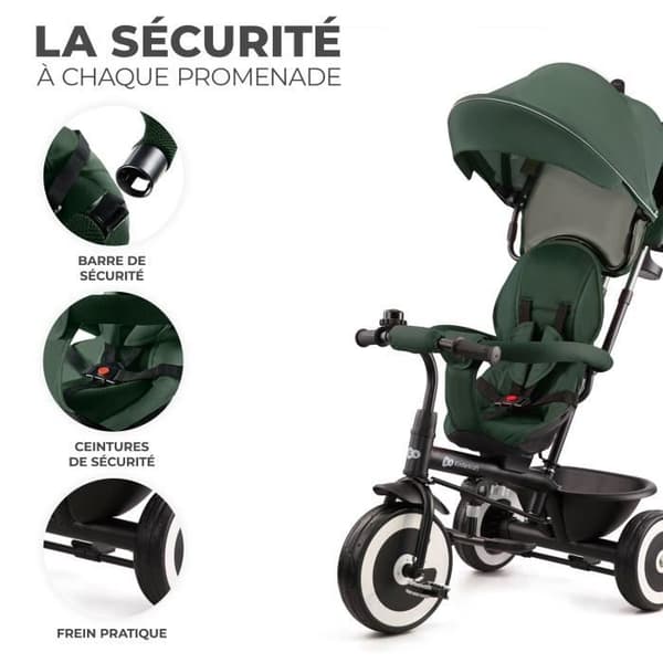 KINDERKRAFT Aston evolving trehjuling - 3 hjul - Från 9 månader till 5 år - Mystic Green