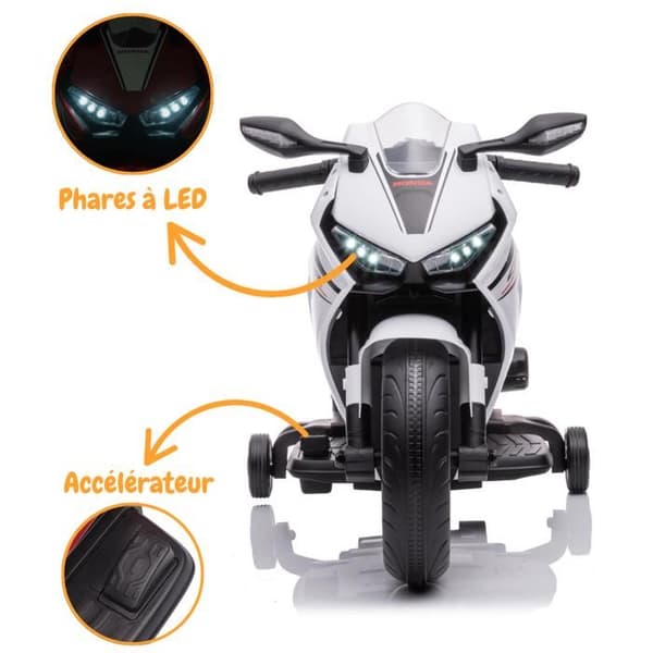 Elcykel Barn 12V - Honda CBR1000 RR - 2 till 5 år - Vit