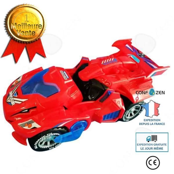 CONFO Red-3D Deformation LED Bil Barn Dinosaur Leksaker Lekfordon med ljus blinkande musik till julklapp
