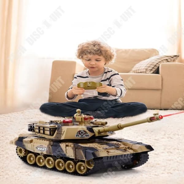TD®-fjärrkontrolltank kan starta flera strider Laddar spårpistol modell pojkeleksak för barn