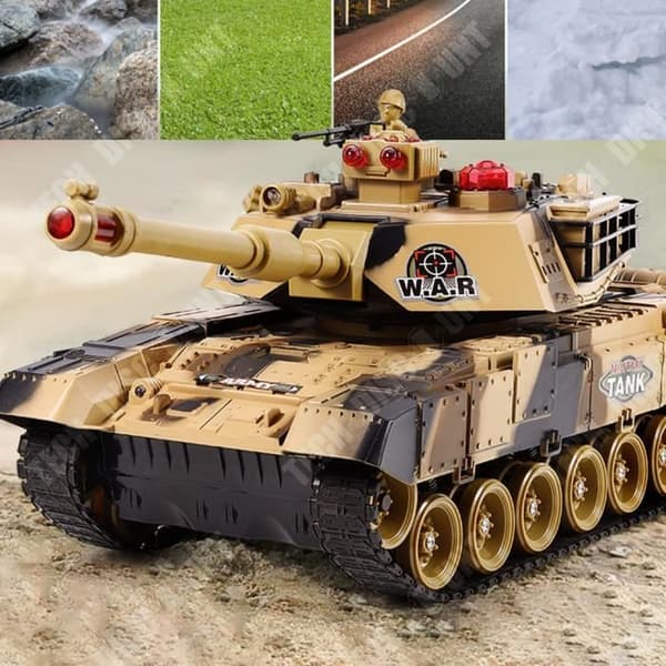TD®-fjärrkontrolltank kan starta flera strider Laddar spårpistol modell pojkeleksak för barn