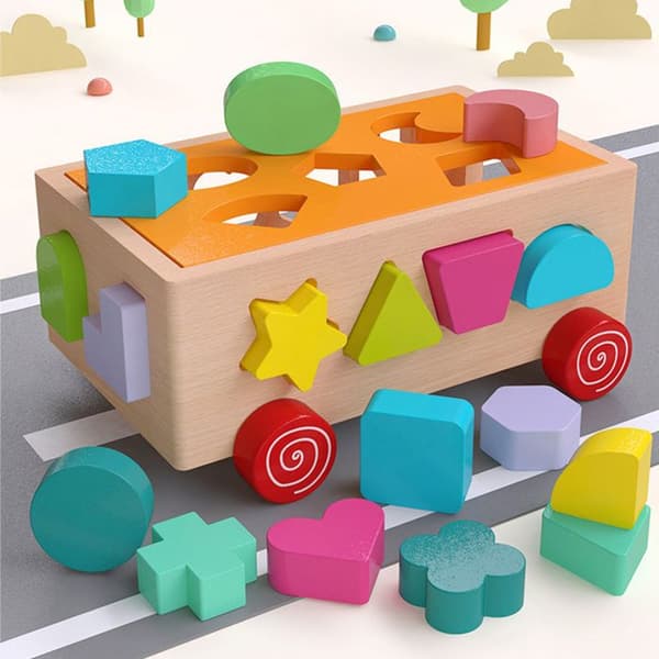 TD® Assorted Blocks - 17 hål - Hand-öga-koordination - Lätt att förvara