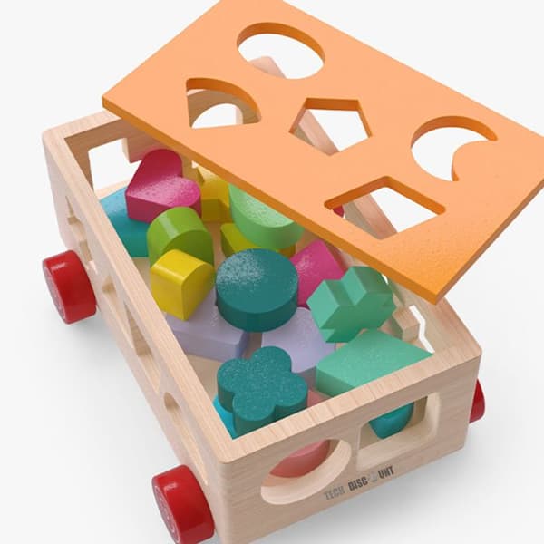 TD® Assorted Blocks - 17 hål - Hand-öga-koordination - Lätt att förvara