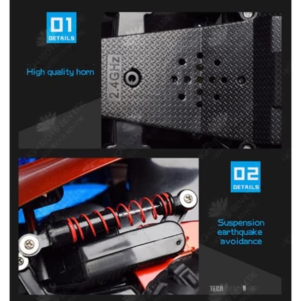HTBE® Fyrhjulsdrift Fjärrkontroll Bil Stunt Deformation Grindöppnare Kallljus terrängbil
