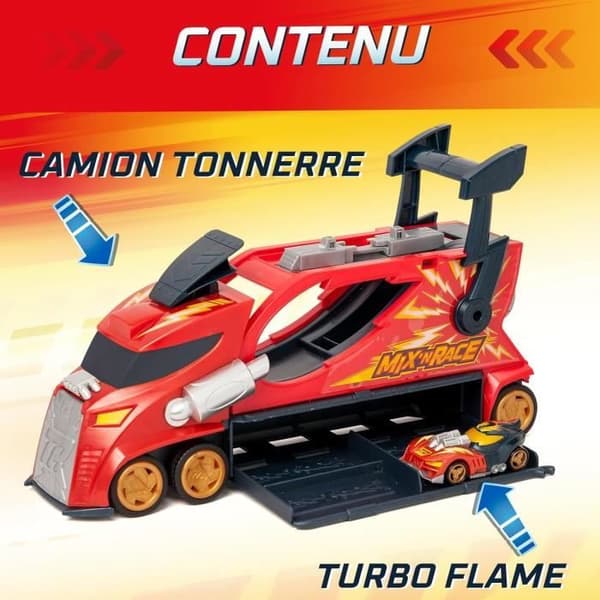Camion Tonnerre T-Racers Mix 'N Race - Camion Lanceur med 3 Åtgärder i 1