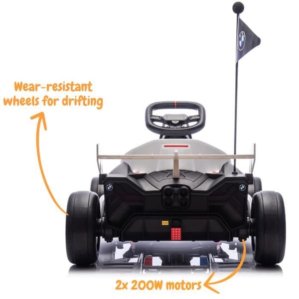 Elbil Go Kart för Barn BMW - 24V - 5 till 12 år - Driftsfunktion - Vit
