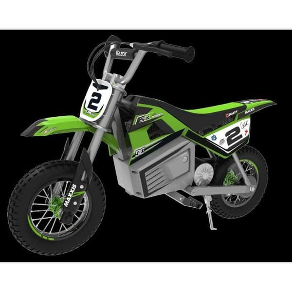 RAZOR - SX350 Dirt Rocket - Elmotorcykel för barn - Hastighet upp till 22 km/h - 30 min autonomi - Grön