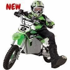 RAZOR - SX350 Dirt Rocket - Elmotorcykel för barn - Hastighet upp till 22 km/h - 30 min autonomi - Grön