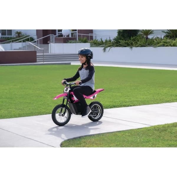 Barns elektriska motocross Dirt Rocket MX125 - RAKHYL - Rosa - 2 hjul - Batteri - 40 minuter