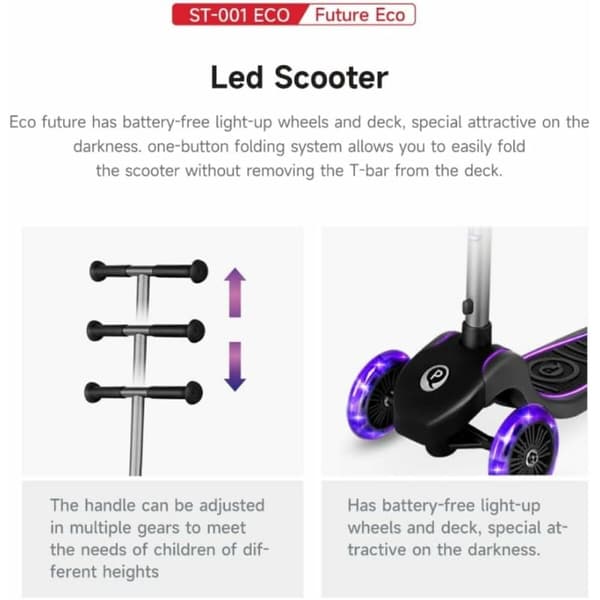 Sparkcykel Ociotrends Eco Future Scooter Grön 3 hjul