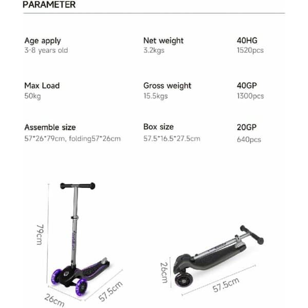 Sparkcykel Ociotrends Eco Future Scooter Grön 3 hjul