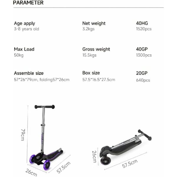 Sparkcykel Ociotrends Eco Future Scooter Grön 3 hjul