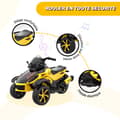 Miniatyrbild 5 av 6: Barns Elektrisk Triangelmotorcykel RCB - 3 Hjul - Dubbel Motor - 12V Batteri - Automatisk Broms - LED - RM2 Gul