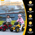Miniatyrbild 2 av 6: Barns Elektrisk Triangelmotorcykel RCB - 3 Hjul - Dubbel Motor - 12V Batteri - Automatisk Broms - LED - RM2 Gul