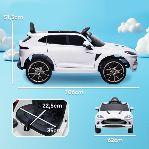 Rootz Aston Martin DBX Electric Car - Kids Ride -On - Remote Control Vehicle - Interactive Learning - 106 x 62 x 51,5 cm
