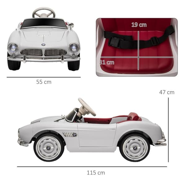 Rootz Electric BMW 507 Kids Car - Retro Style Ride -On - Remote Controlled Vehicle - Safe & Fun - 115cm x 55 cm x 47 cm