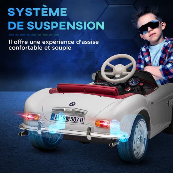 Rootz Electric BMW 507 Kids Car - Retro Style Ride -On - Remote Controlled Vehicle - Safe & Fun - 115cm x 55 cm x 47 cm