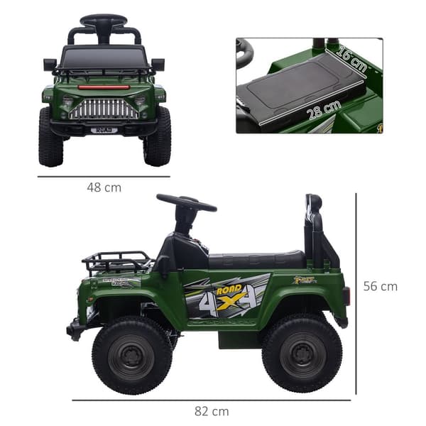 Rootz Electric 4x4 Lasten ajoneuvo - Kids Ride -On -auto - Mini -maastoauto - Storage - 82 cm x 48 cm x 56cm - ikä 3-5, 3 km/h, LED -ajovalot