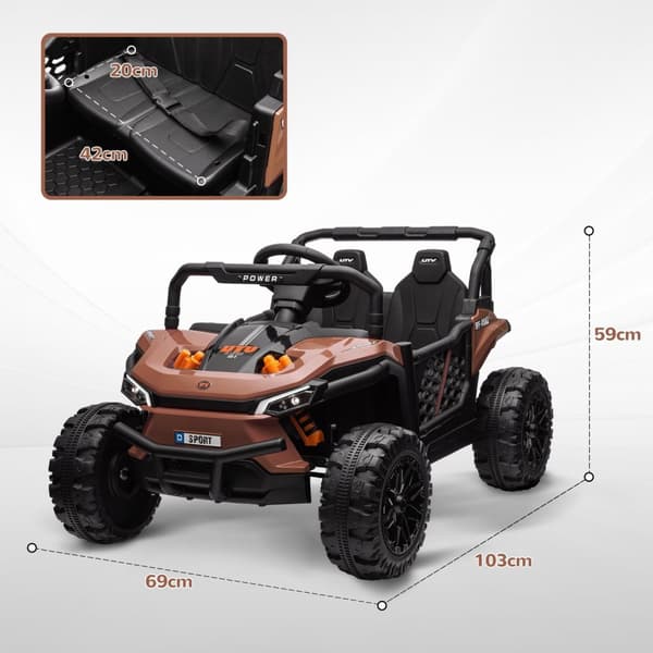 Rootz Electric Car For Children - UTV Buggy - Ride -On Vehicle - Safe & Fun Rides - 103L X 69B X 59H CM - 2,4 GHz fjärrkontroll