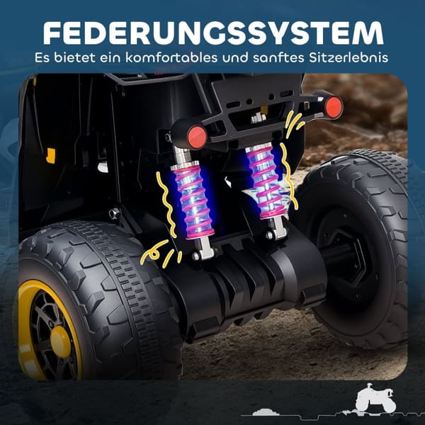 Rootz Elektro -Quad Ride -On Lelu - Electric ATV - Kids -ajoneuvo - 3-6 km/h nopeus - LED & USB - 101cm x 69cm x 75cm