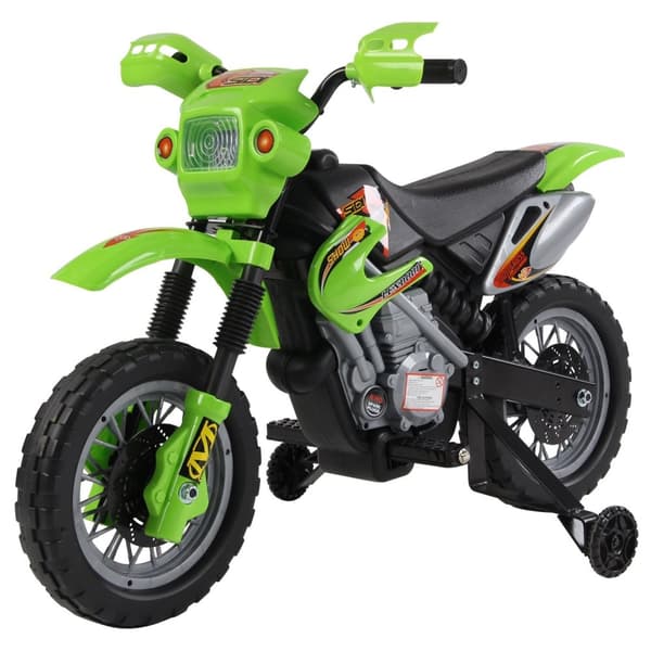 Rootz Electric Motorcycle for Kids - Lasten pyörä - Motorisoitu ratsastus - Turvallinen oppiminen - 102 cm x 53cm x 66cm - Green & Black