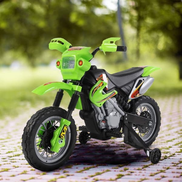 Rootz Electric Motorcycle for Kids - Lasten pyörä - Motorisoitu ratsastus - Turvallinen oppiminen - 102 cm x 53cm x 66cm - Green & Black