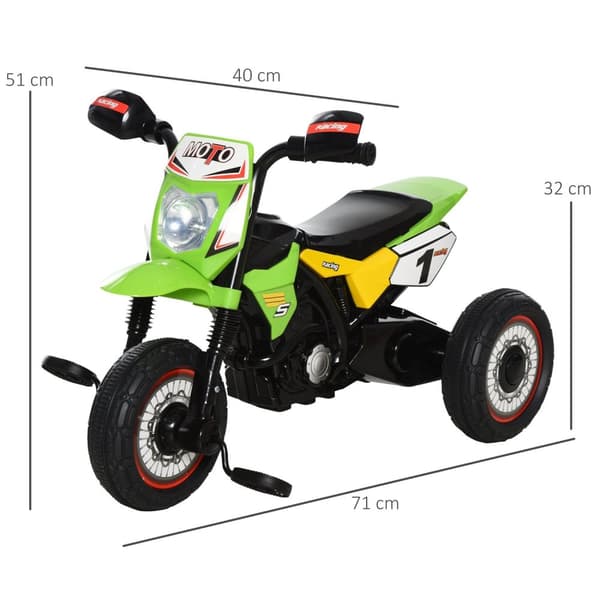 Rootz Kindertrike Motocross - Småbarn Tricycle - Toy Bike - Musik, ljus och lagring - 71 cm x 40 cm x 51 cm, grön