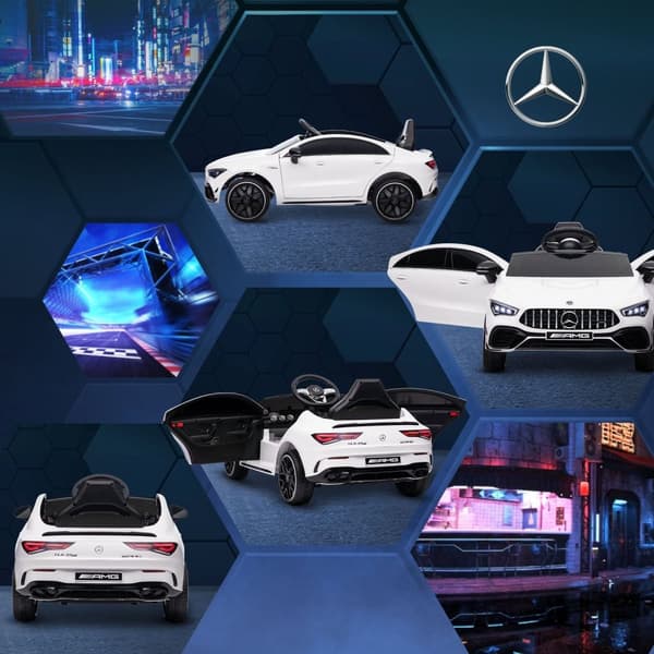 Rootz Mercedes -AMG CLA 45 Electric Auto - Kids Ride -on - Etä -auto - Säädettävä nopeus - LED -valot - 110 cm x 61 cm x 45cm