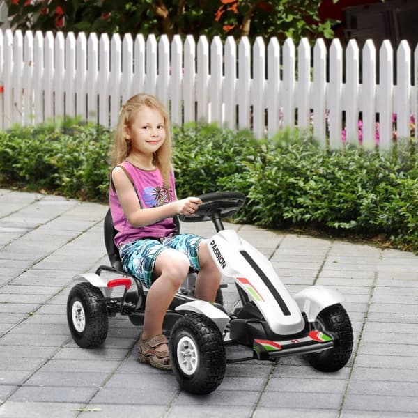 Rootz Pedal Go -Kart - Children's Ride -On Car - Kids Racer - Justerbar säte - Handbroms - 121 cm x 58 cm x 61 cm