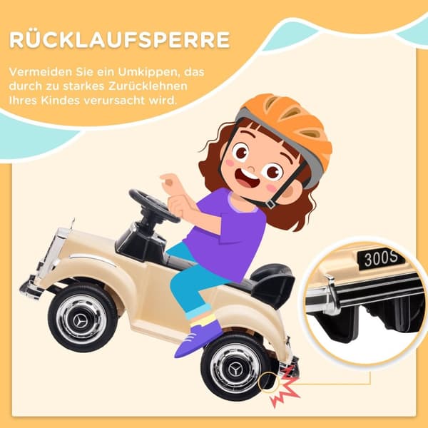 Rootz Slide Children's Car - Ride -On Toy - Push Car - Lagringsutrymme - 77,5 cm x 41,5 cm x 45 cm - Officiellt licensierad Mercedes Benz Design