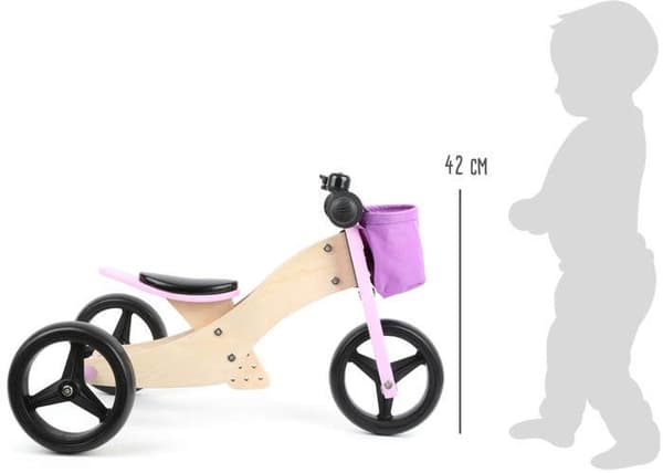 Balanscykel-Trehjuling 2 i 1 Rosa - SMALL FOOT - Maxi - 3 hjul - Barn - Blandat