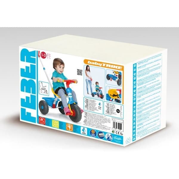 Baby Trike 3 in 1 trehjuling - FEBER - Blå - För bebisar från 1 år